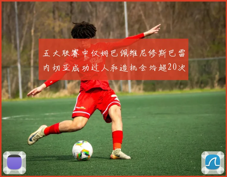 五大联赛中仅姆巴佩维尼修斯巴雷内切亚成功过人和造机会均超20次的传奇表现
